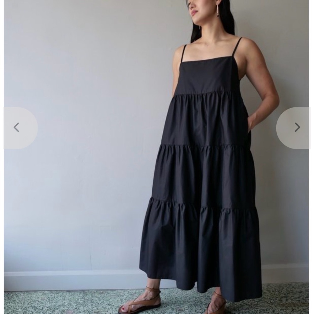 Matteau Black Tiered Maxi Dress